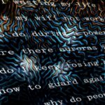 lines of text against a black and blue background